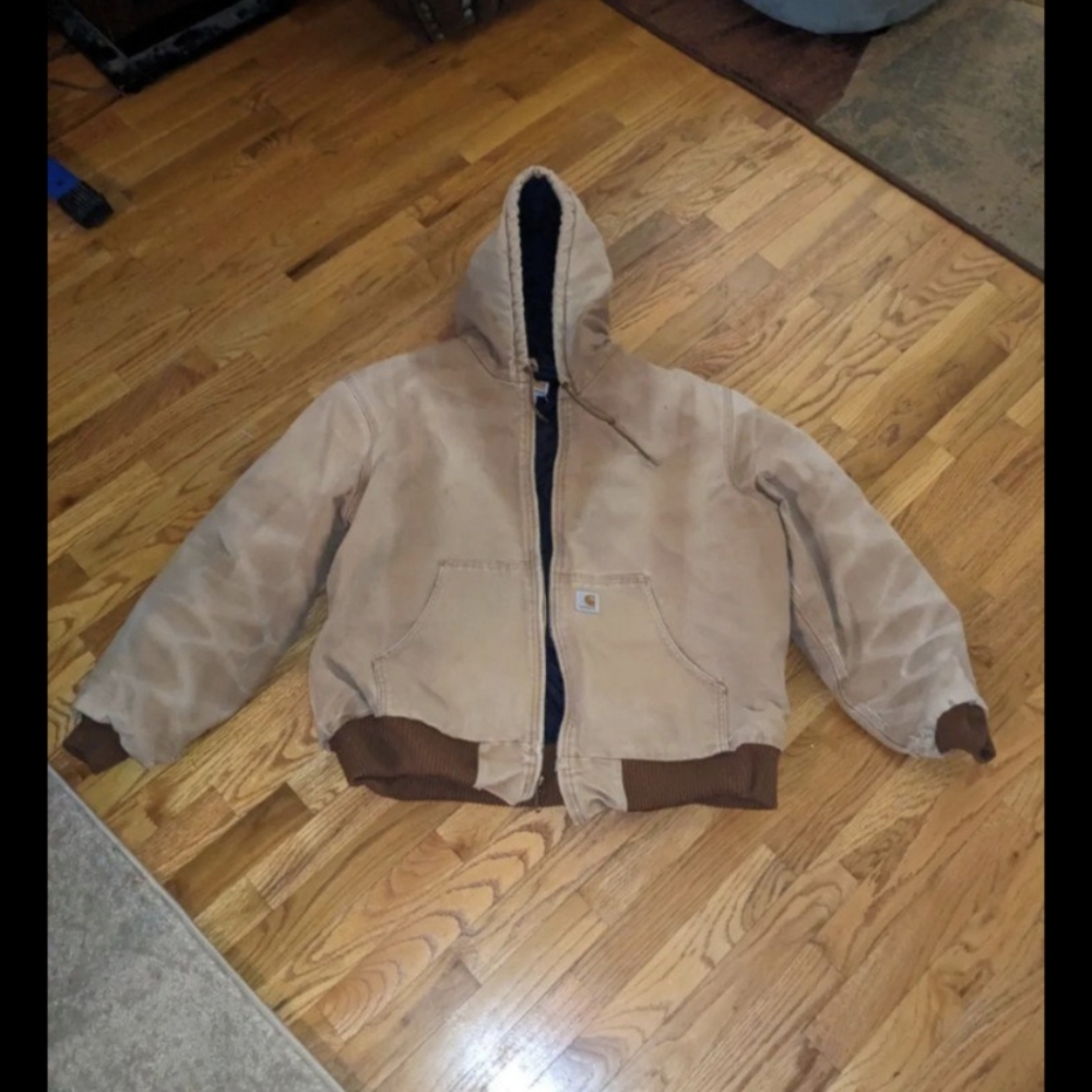 Carhartt J140 Jacket 125th Anniversary Quilt Lined Brown Size XL DISTRESSED Coat